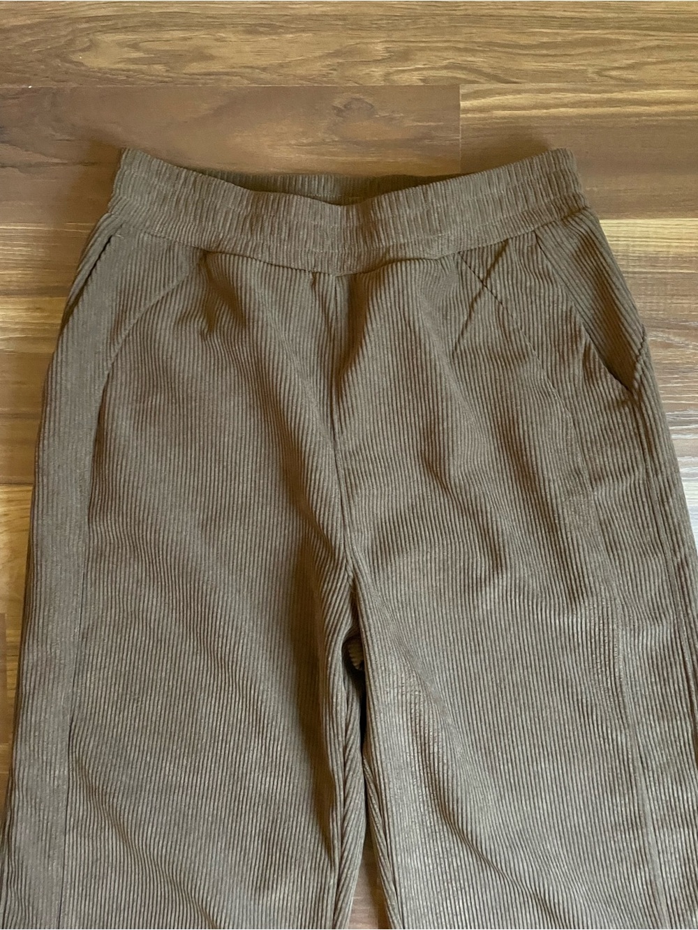 Halara NEW High Waisted Pocket Straight Leg Mop Corduroy Casual Pants Medium - Picture 5 of 8